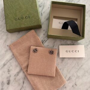 Gucci Twisted Silver Stud Earrings
